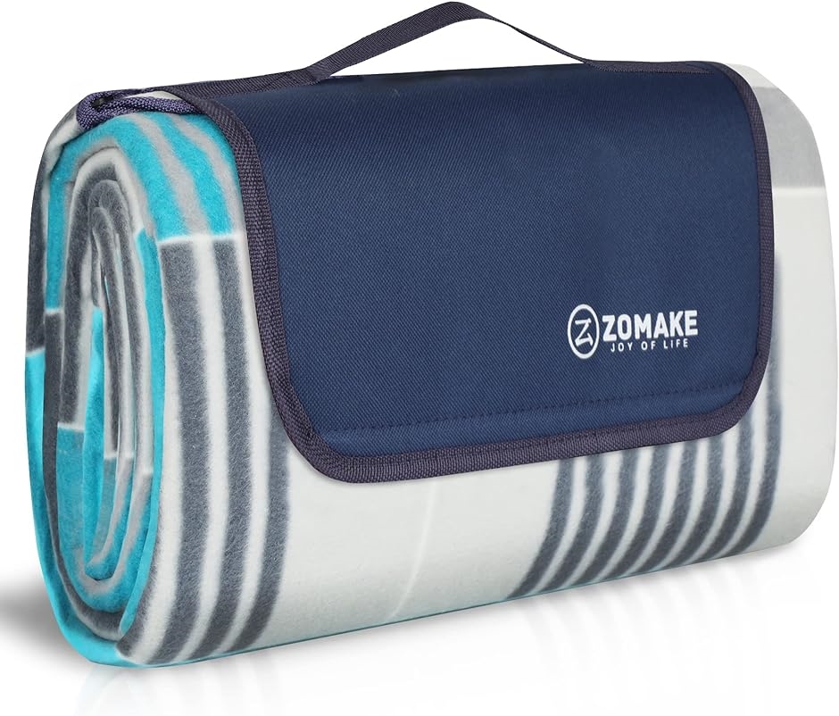 レジャーシート 厚手 軽量 防水 折りたたみ コンパクト キャンプマット ピクニック( ブルー＆グレー,  150x200CM)