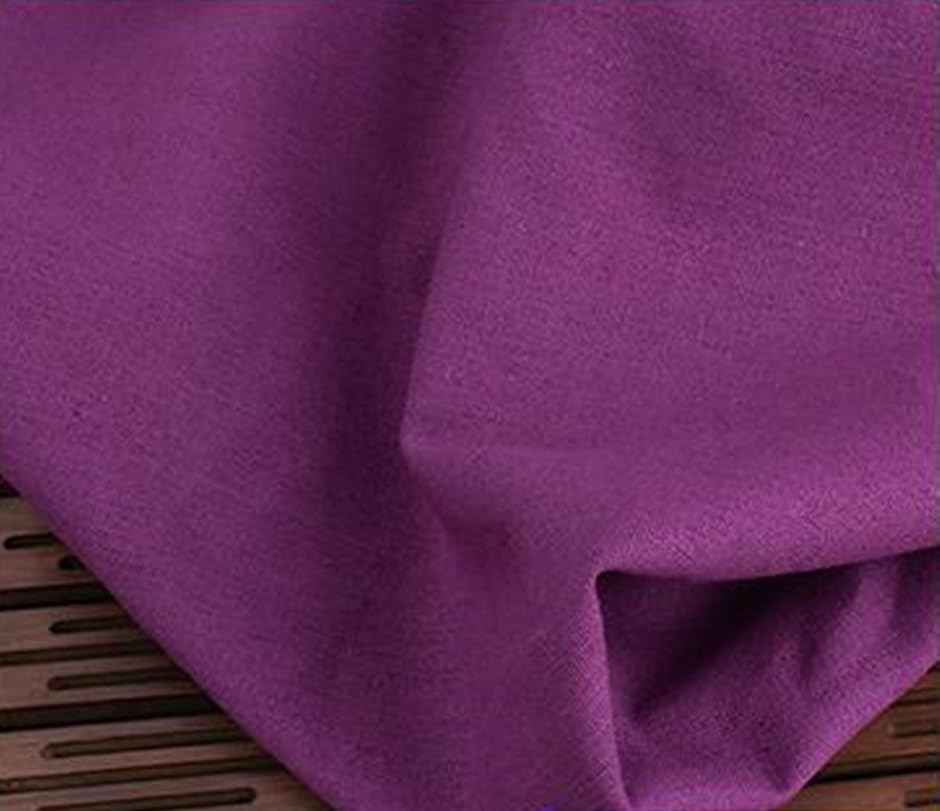 カラー 綿 麻 無地 生地 約 幅1.5m パープル( 紫（パープル）,  2m)｜horikku