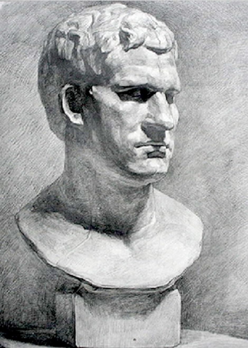 自宅が美術館 石膏風人物像 15cm アグリッパ : スピード発送 ホリック