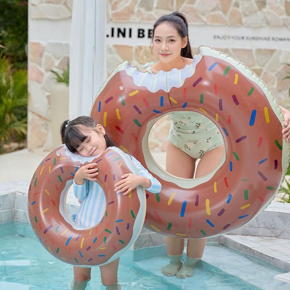 浮き輪 浮輪 うきわ 人気 子供用 大きい ドーナツ チョコレート 茶色 直径( こげ茶,  90cm)｜horikku｜02
