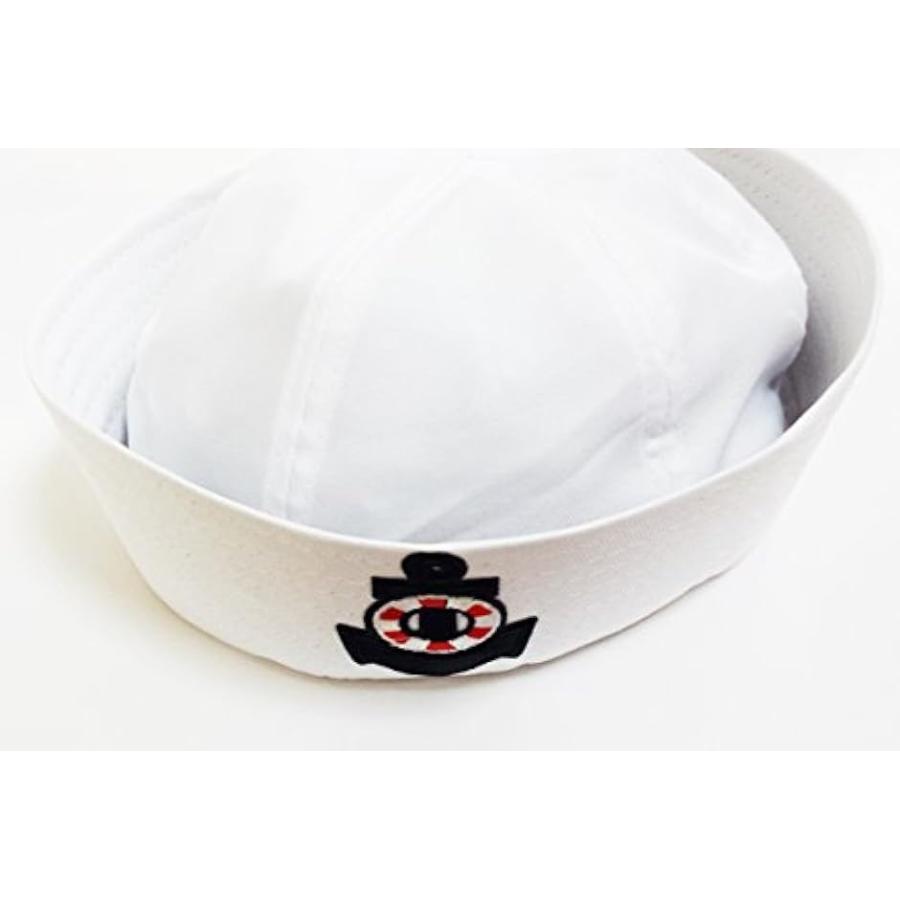 白い セーラー帽 水兵 帽子 海軍 ハット くじらピンバッジ付き なりきり2点セット S208 タイプB( タイプB　大人用58cm)｜horikku｜08