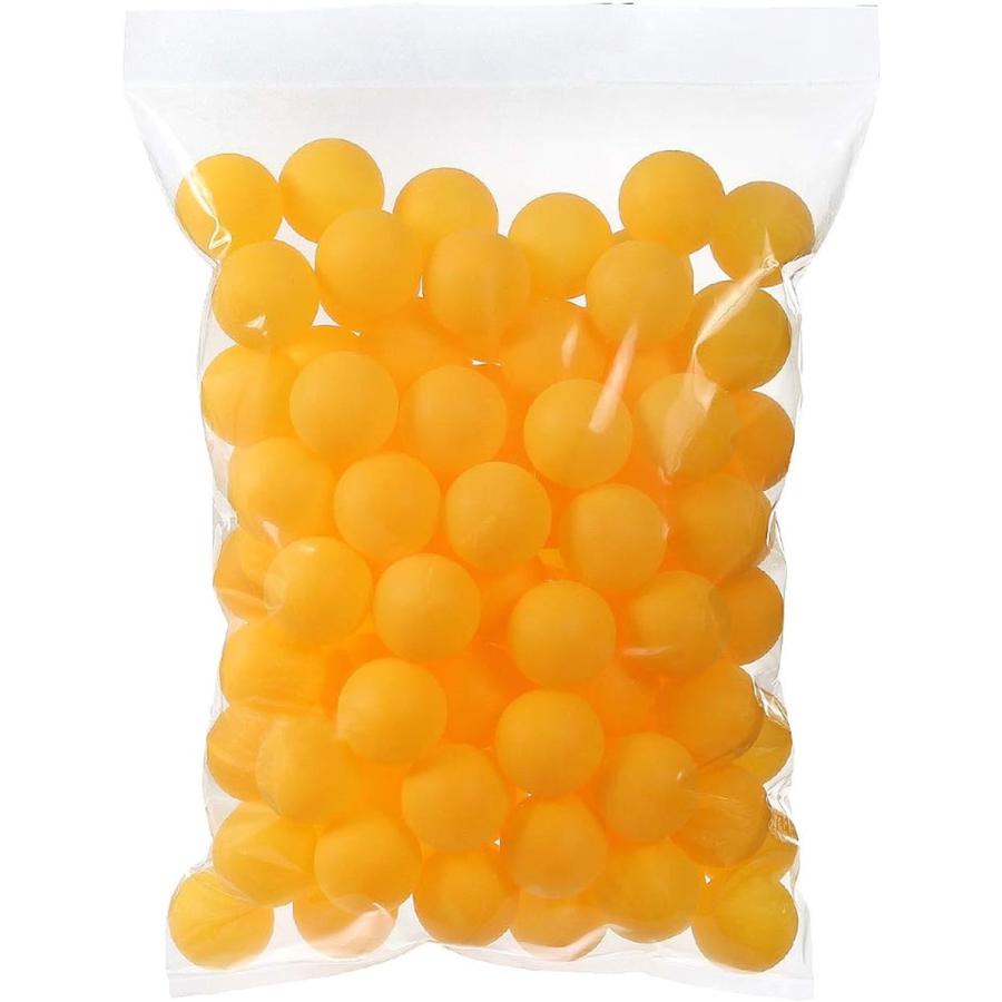 ピンポン玉 娯楽用 卓球ボール 収納袋付き プラスチック 無地 オレンジ 100個( 02 オレンジ ｘ 100個,  40mm)