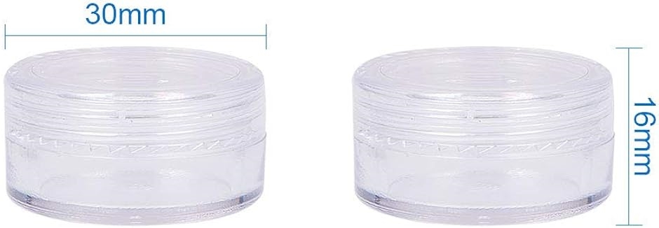 40個セット プラスチック ラウンド 透明 ビーズ収納ケース 小分け丸ケース キャップ付き ビーズ保存用 容器 MDM( 30x16mm)｜horikku｜02