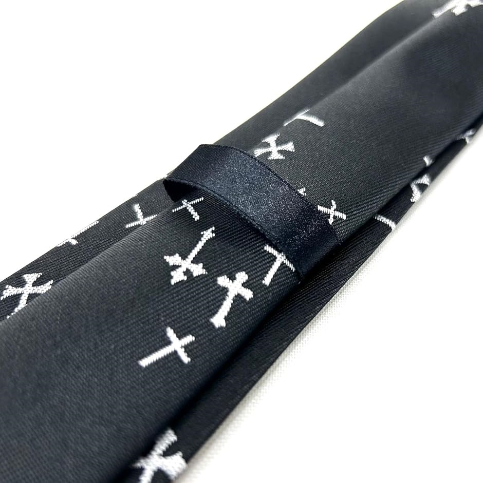 日本製クロス柄 十字架 織り ロック パンク V系 6cm幅 ネクタイ