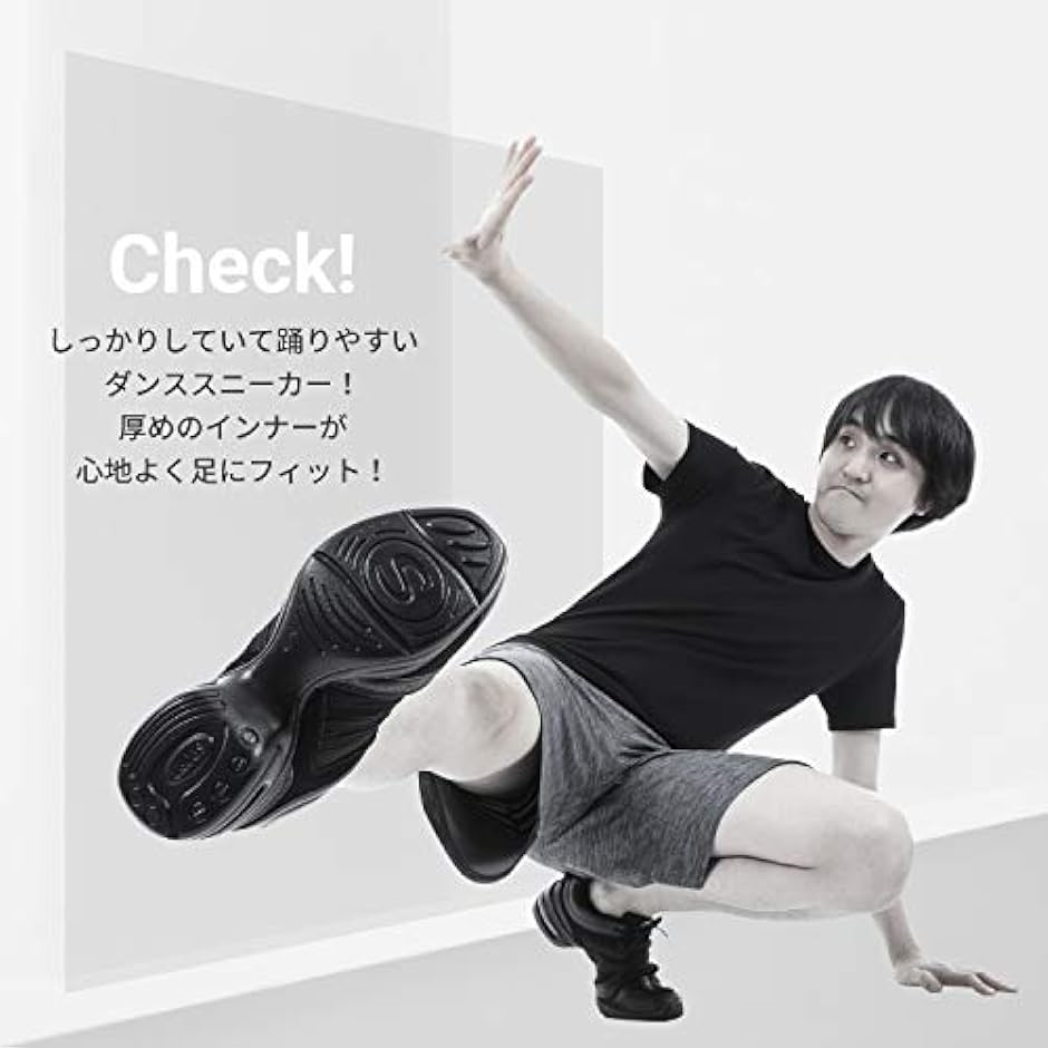ダンススニーカー スプリットソール レディース ブラック 25.0cm( ブラック,  25.0 cm)｜horikku｜03