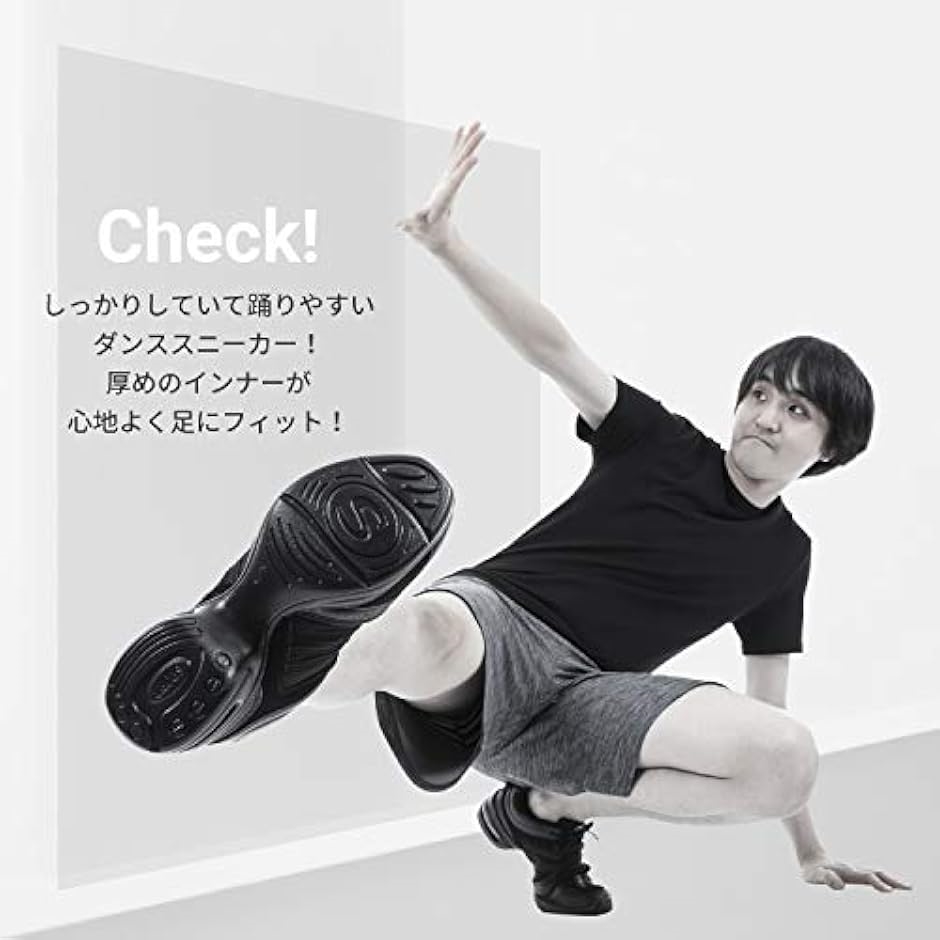 ダンススニーカー スプリットソール レディース ブラック 25.5cm( ブラック,  25.5 cm)｜horikku｜03