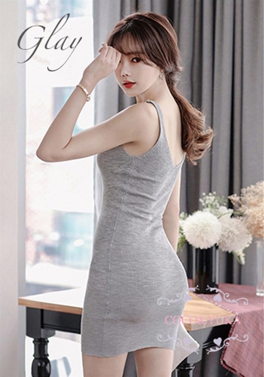 レディース タイト セクシー 胸元 ジップ ミニ ワンピース