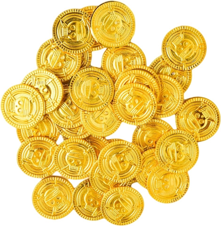 金貨おもちゃ コイン チップ 宝箱 海賊 財宝ゴールド セット パイレーツゴールド マネー500枚セット｜horikku｜03