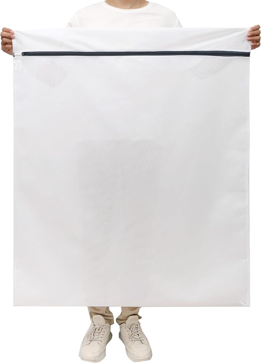 洗濯ネット 特大 90x110CMランド リーネットウォッシュバッグ 洗濯袋 角型( ホワイト,  1枚入り)