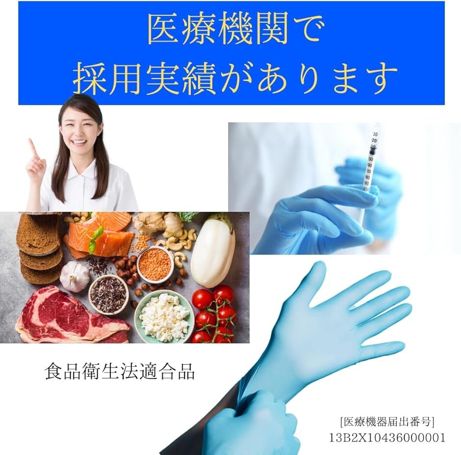 Gloxグロフィット・ニトリルグローブ 検査・検診用パウダーフリー100入