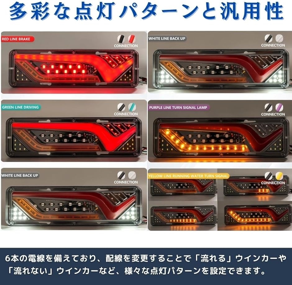 互換品】 テールランプ トラック 24v シーケンシャル 流れる