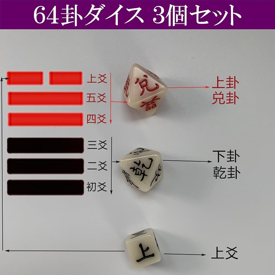 易占い ダイス サイコロ 3個セット 八面体 易経 周易 八卦 八面 易占い ダイス サイコロ 3個セット 八面体 易経 周易 八卦 八面