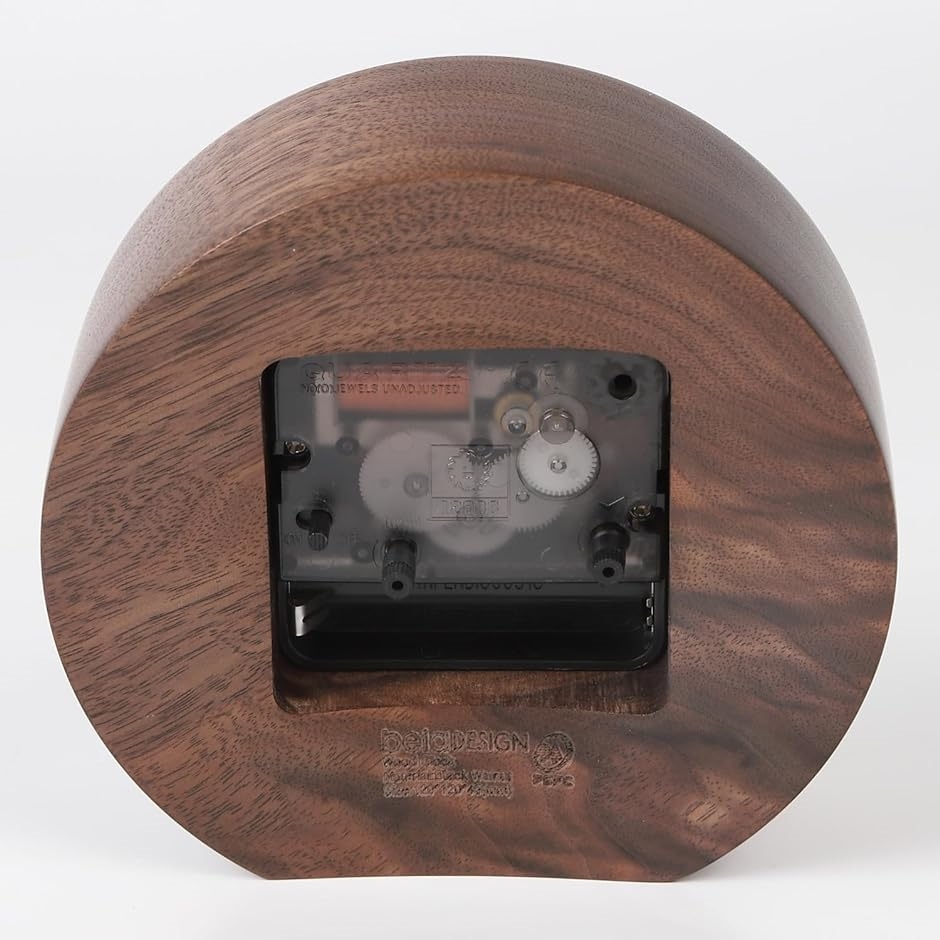 置き時計 天然木 木製 電池式( TC1308 ブラウン ブラックウォールナット（アメリカ） 数字あり,  12cmx12cmx4cm)｜horikku｜04