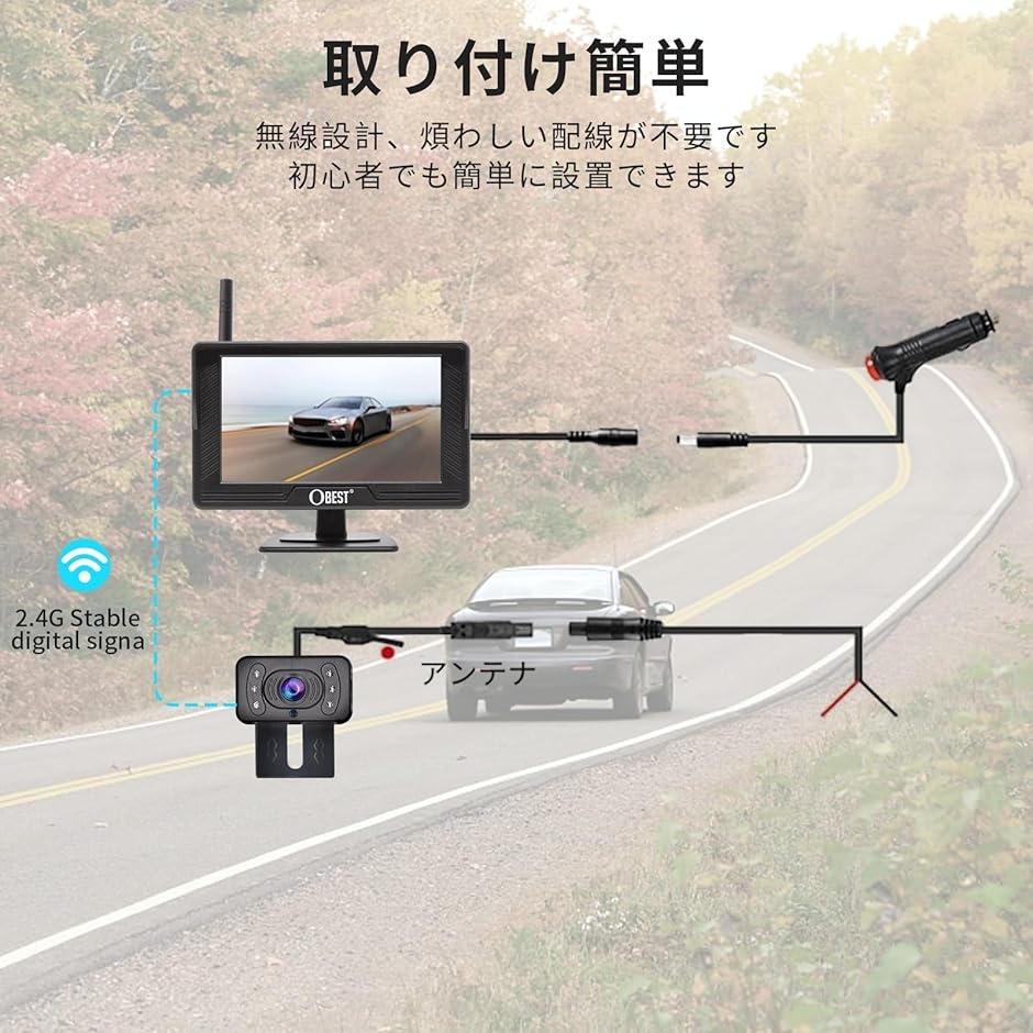 4.3インチLCDモニター バックカメラセット 車載バックモニター バック