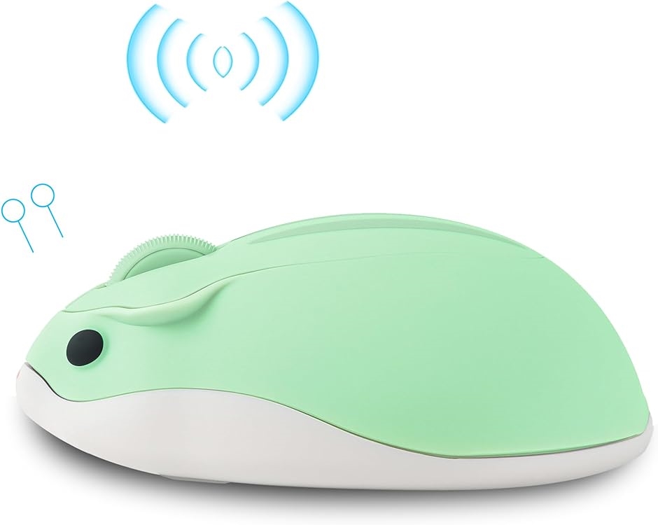 無線 小型 2.4Ghz ワイヤレスマウス ハムスターの形 静音マウス 軽量 電池式 緑( グリーン)｜horikku｜05