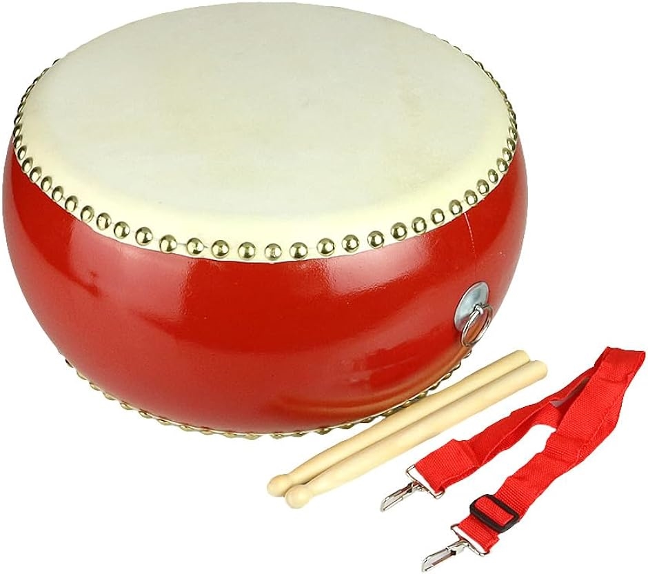 子供用和太鼓 バチ付き 首掛けストラップ 楽器 自宅練習 演奏 