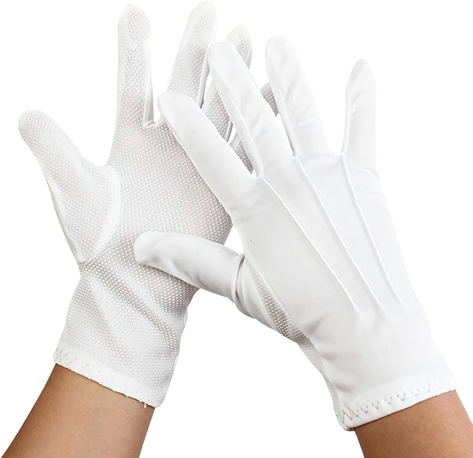 白手袋 滑り止め 作業用 警備用 使い捨て手袋 作業用手袋 薄手 無地 10組 MDM( ホワイト)｜horikku