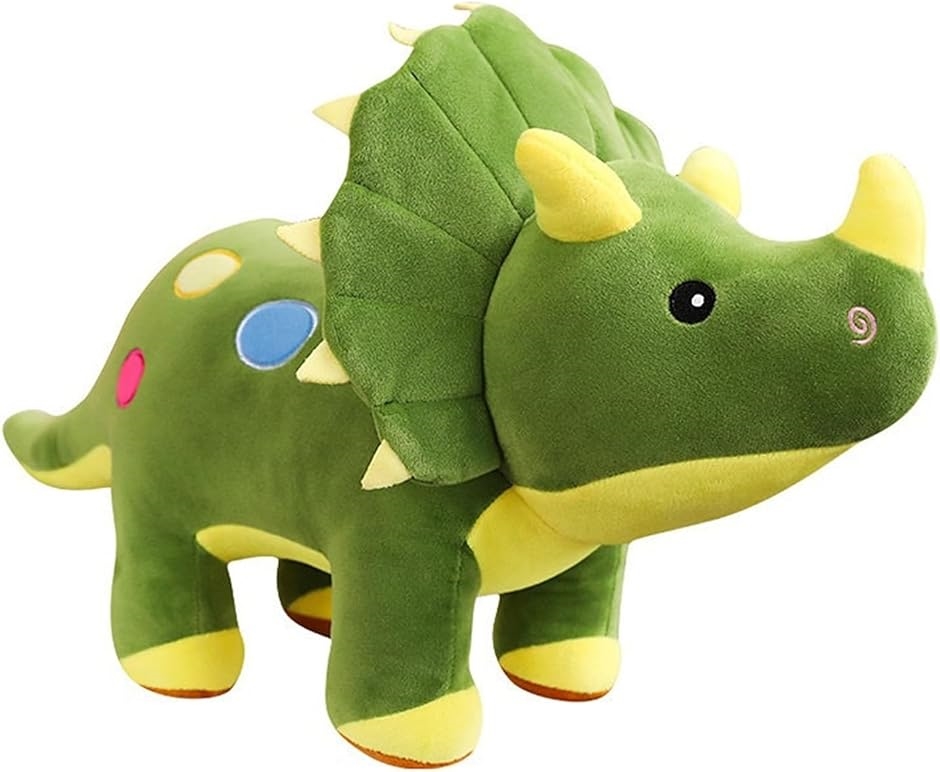 ぬいぐるみ 恐竜 おもちゃ トリケラトプス 人形 枕( 緑80cm)