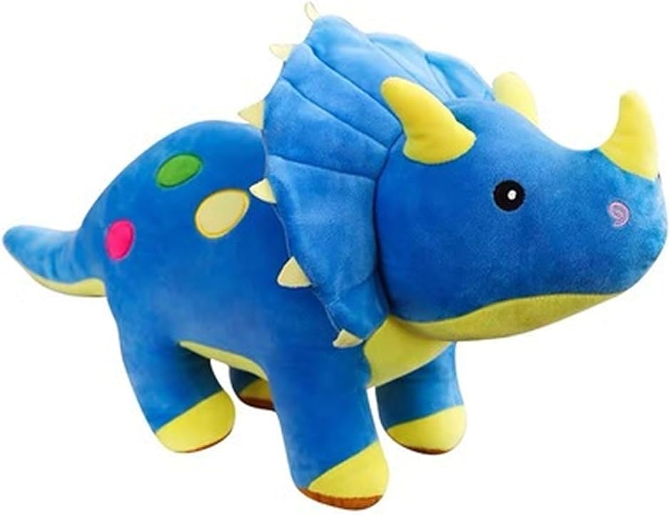 ぬいぐるみ 恐竜 おもちゃ トリケラトプス 人形 枕( 青80cm)