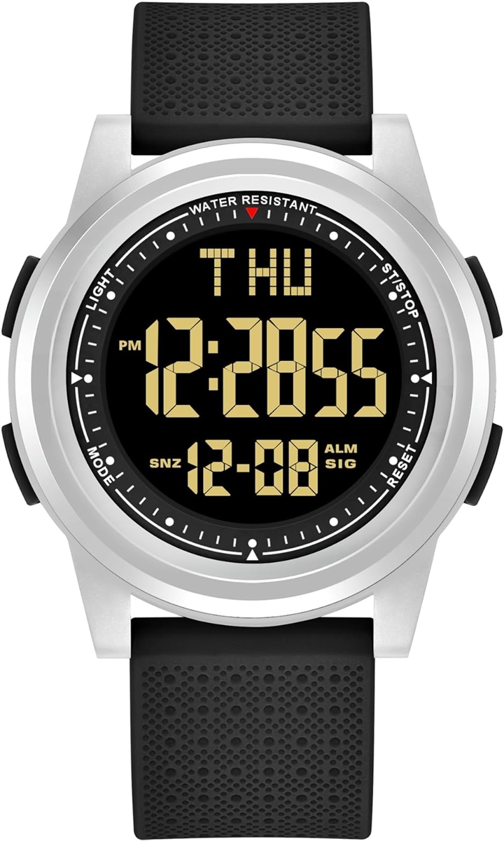 Yahoo! Yahoo!ショッピング(ヤフー ショッピング)腕時計 デジタル メンズ スポーツウォッチ 超薄型腕時計 男女兼用 防水 多機能付き デジタル腕時計（ 06-シルバー）