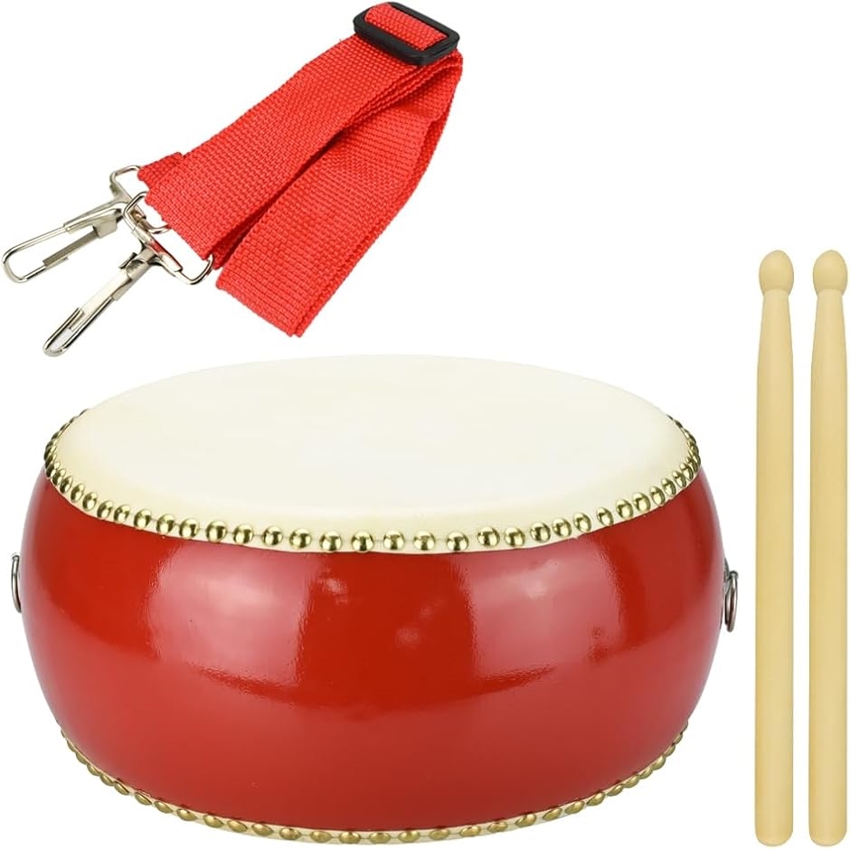 キッズ和太鼓セット　牛革張り　本格和太鼓　バチ　ストラップ付 Amazon | 【音が良い】 太鼓 和太鼓 小太鼓 24cm 本格的 和太鼓