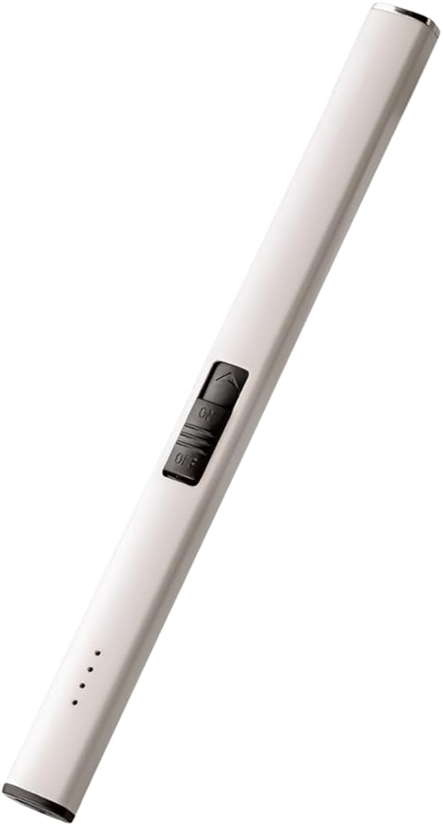電子ライター 火が出ない 充電式 キャンドルライター USB-TypeC プラズマライター 線香 ローソク( ホワイト)