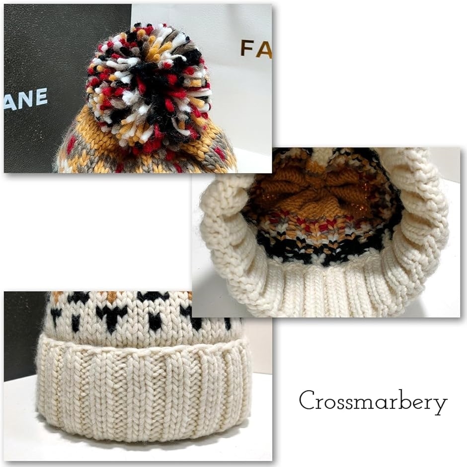 ニットワッチ レディース ワッチキャップ 深め ニット帽 ボンボン 冬