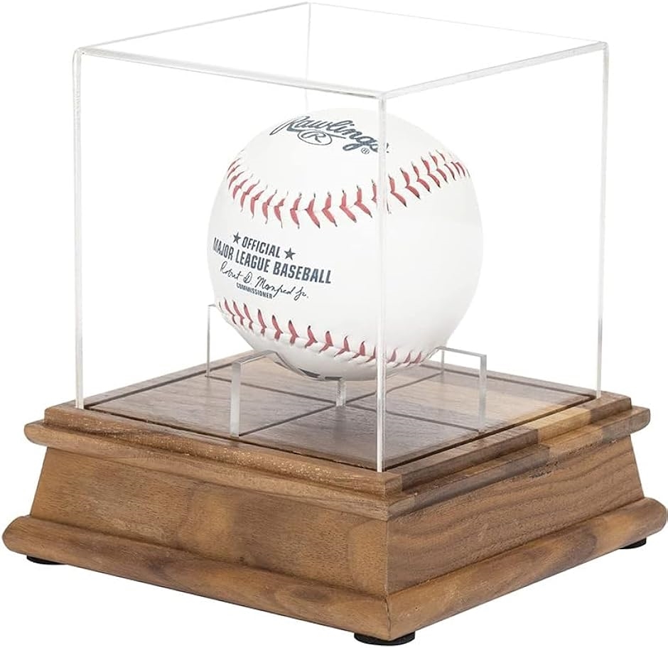 サインボールケース 野球 劣化防止 アクリル 木製台座 コレクションケース 野球なし