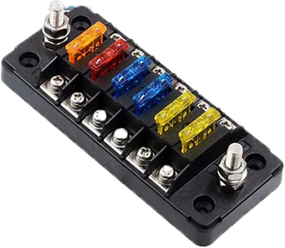 ヘッジホッグ 互換品】ヒューズボックス 平型 6回路 絶縁 耐熱 カバー付