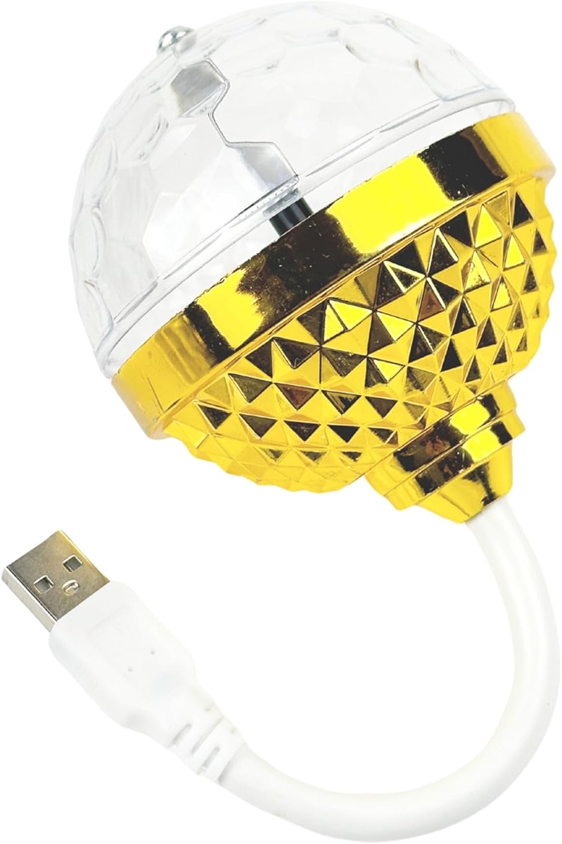 ステージライト投影ライトミラーボール USB充電 5V/2A SDカード DENKO HOME ミラーボール ステージライト USB レインボー 充電式