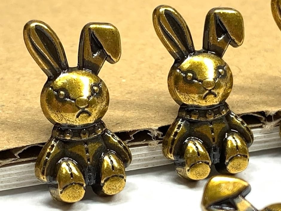 ボタン 飾りボタン 20ｍｍ ウサギのボタン 6個 ハンドメイド 材料 金属ボタン 服飾小物( アンティークゴールド)｜horikku｜02