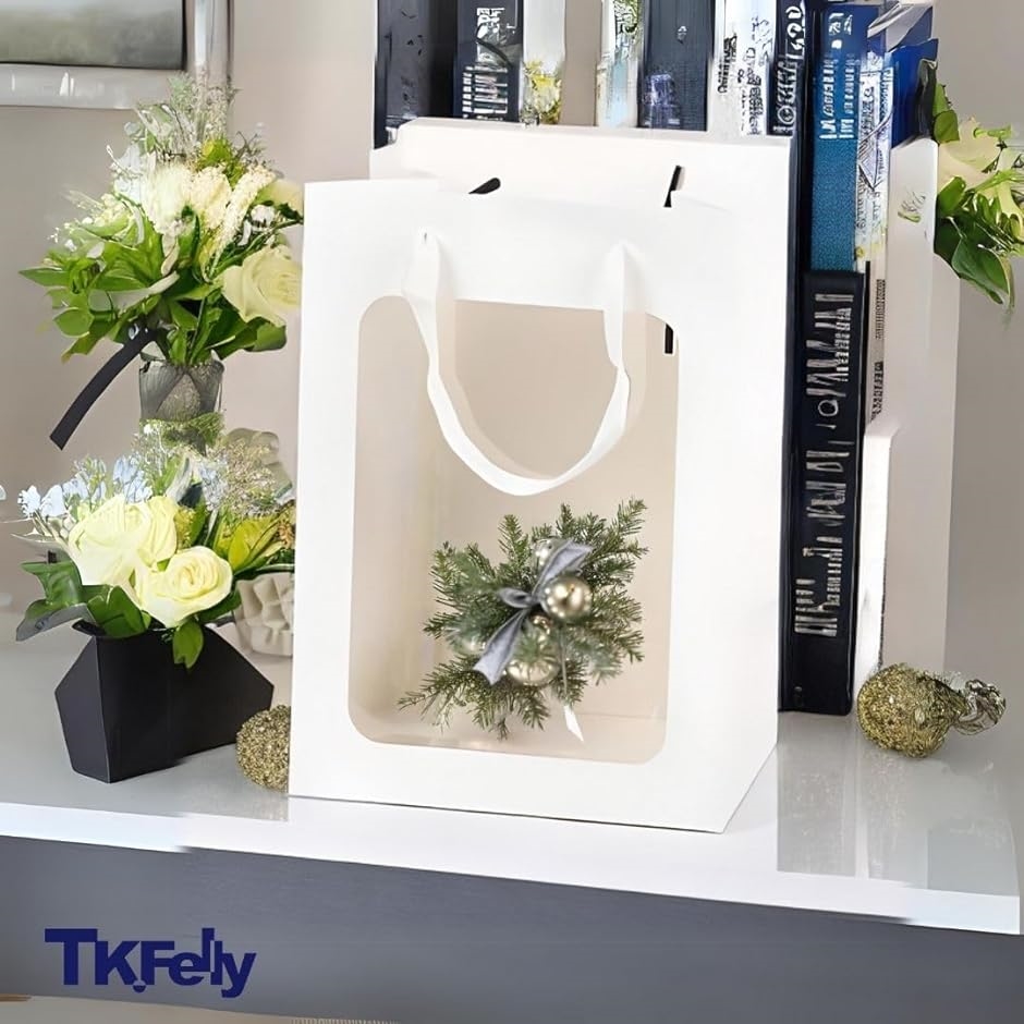 ギフトバッグ 窓付き 中身が見える 紙袋 15x10x20cm 20枚セット