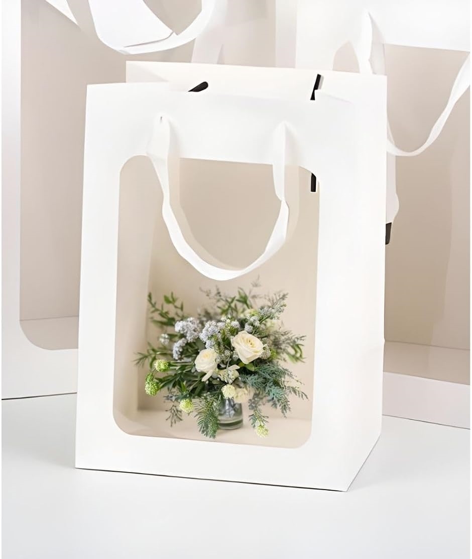 ギフトバッグ 窓付き 中身が見える 紙袋 15x10x20cm 20枚セット