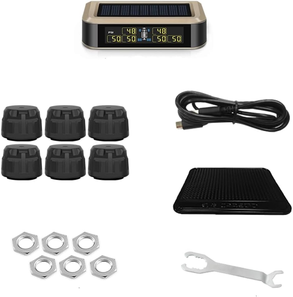 TPMS 車 タイヤ空気圧モニター 6輪 高性能チップ 圧力温度即時監視 6