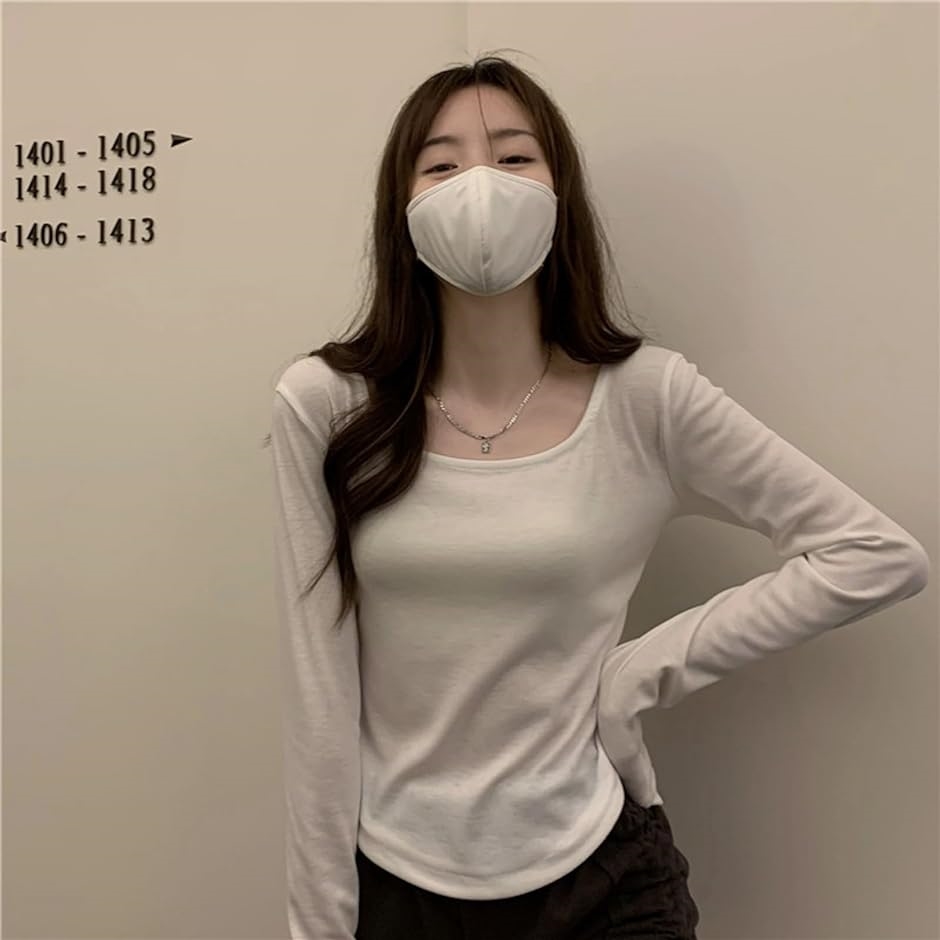 tシャツ リブ クルー 3/4 カットソー レディース カットソー 長袖 クルーネック 首元広め レディース Tシャツ