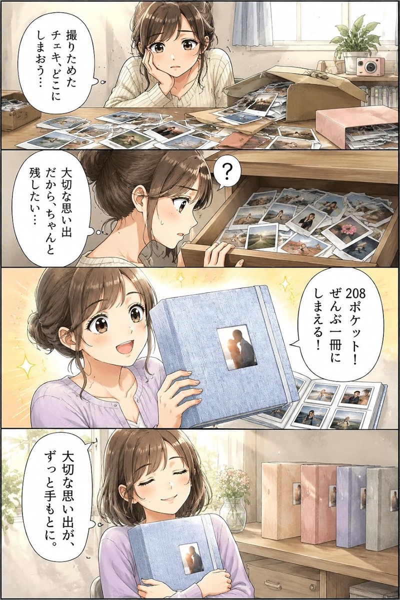 チェキ アルバム チェキ帳 おしゃれ かわいい 208枚収納 ポラロイド