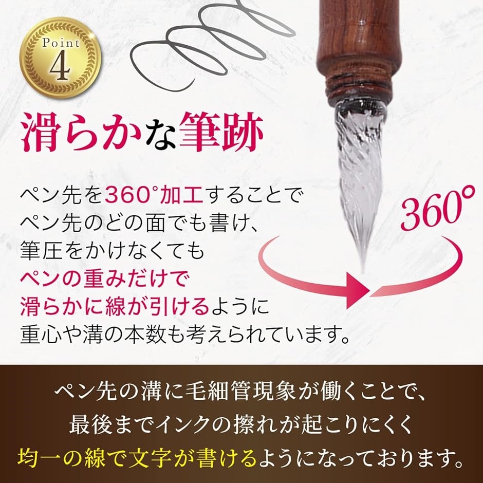 テグニング ガラスペン インクセット 7点 木 木製 万年筆 高級(薄茶