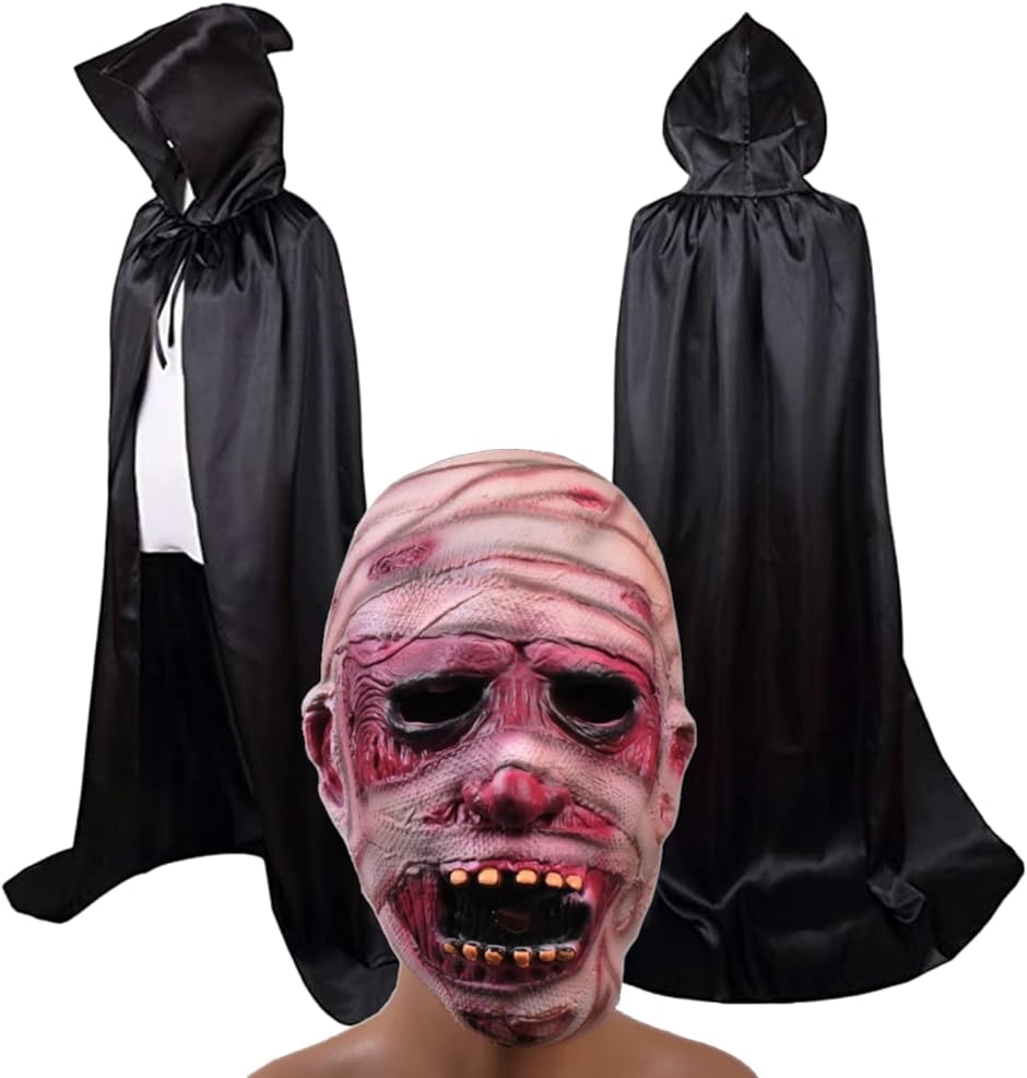 ミイラ コスチューム小物 コスプレ ハロウィン パーティーグッズ マント 怖いマスク( Free Size)