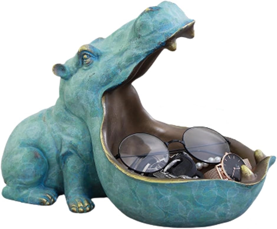 カバの置物 インテリア おしゃれ 小物入れ カバ像 プレゼント(ライト