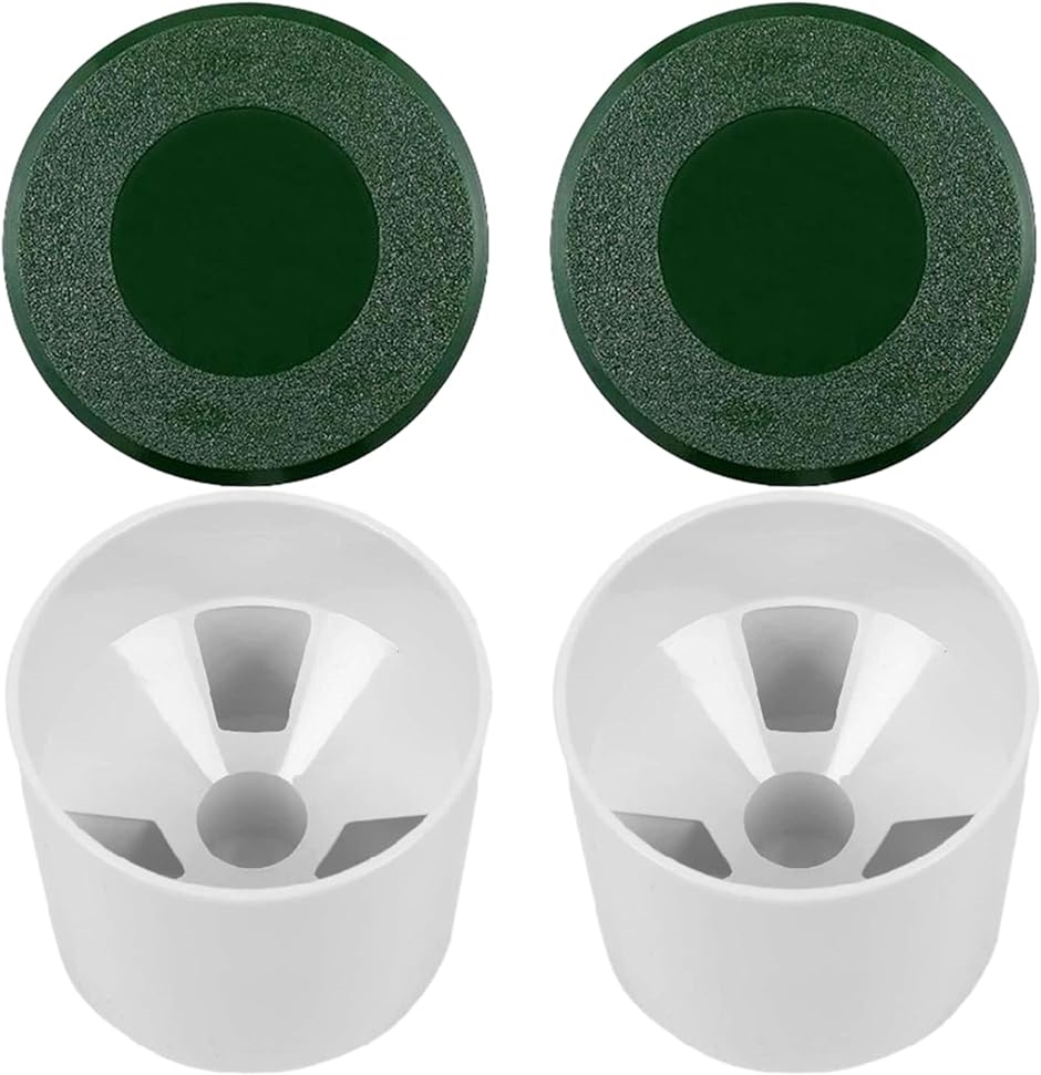 ゴルフカップ グリーンホールカップ ゴルフホールカップ パター 練習 フラッグ プラスチック製 2個セット( 白緑)