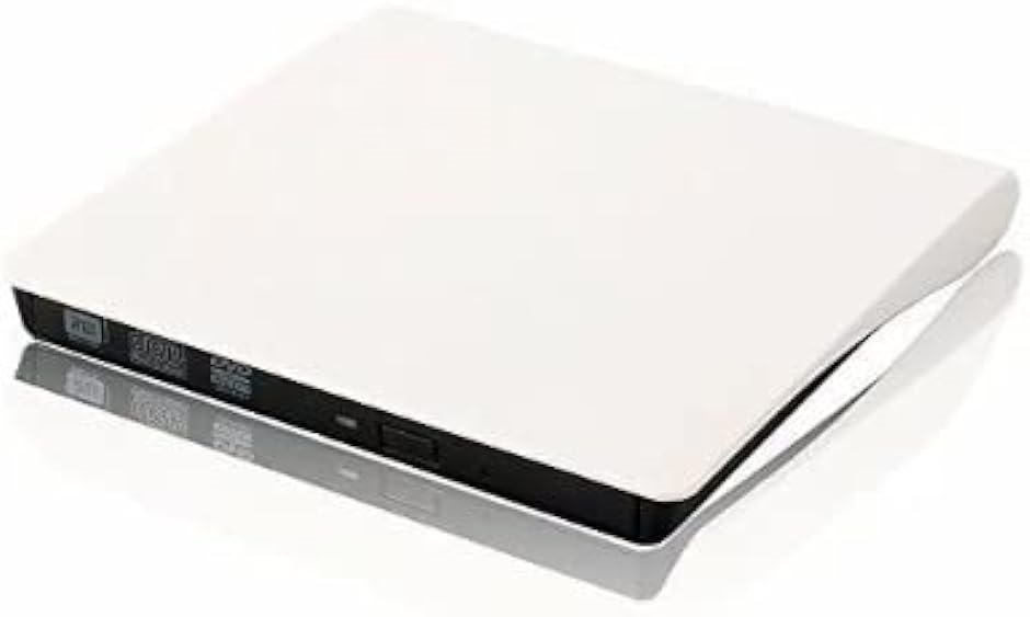 DVDドライブ 外付け USB3.0 ポータブル MacBook Windows linux OS対応 CDドライブ 薄型( ホワイト)｜horikku