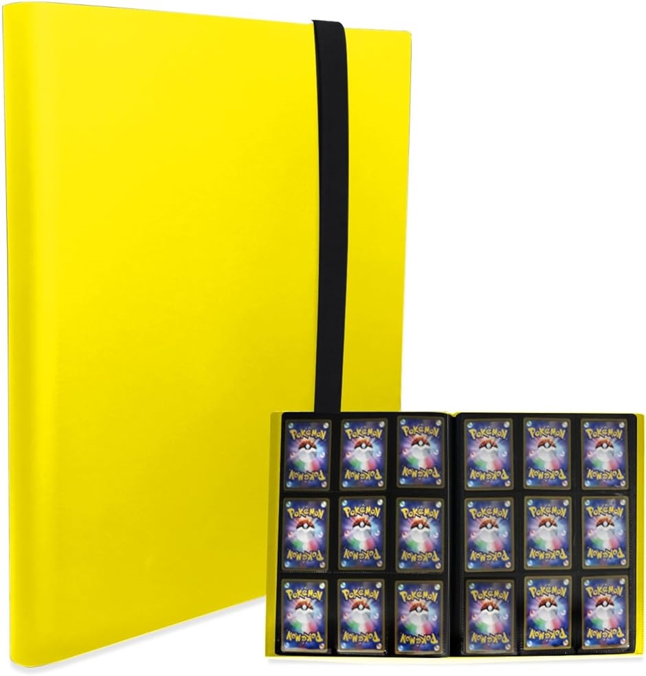カードファイル トレカ バインダー 360枚収納 カードケース スリーブ対応( 黄色)
