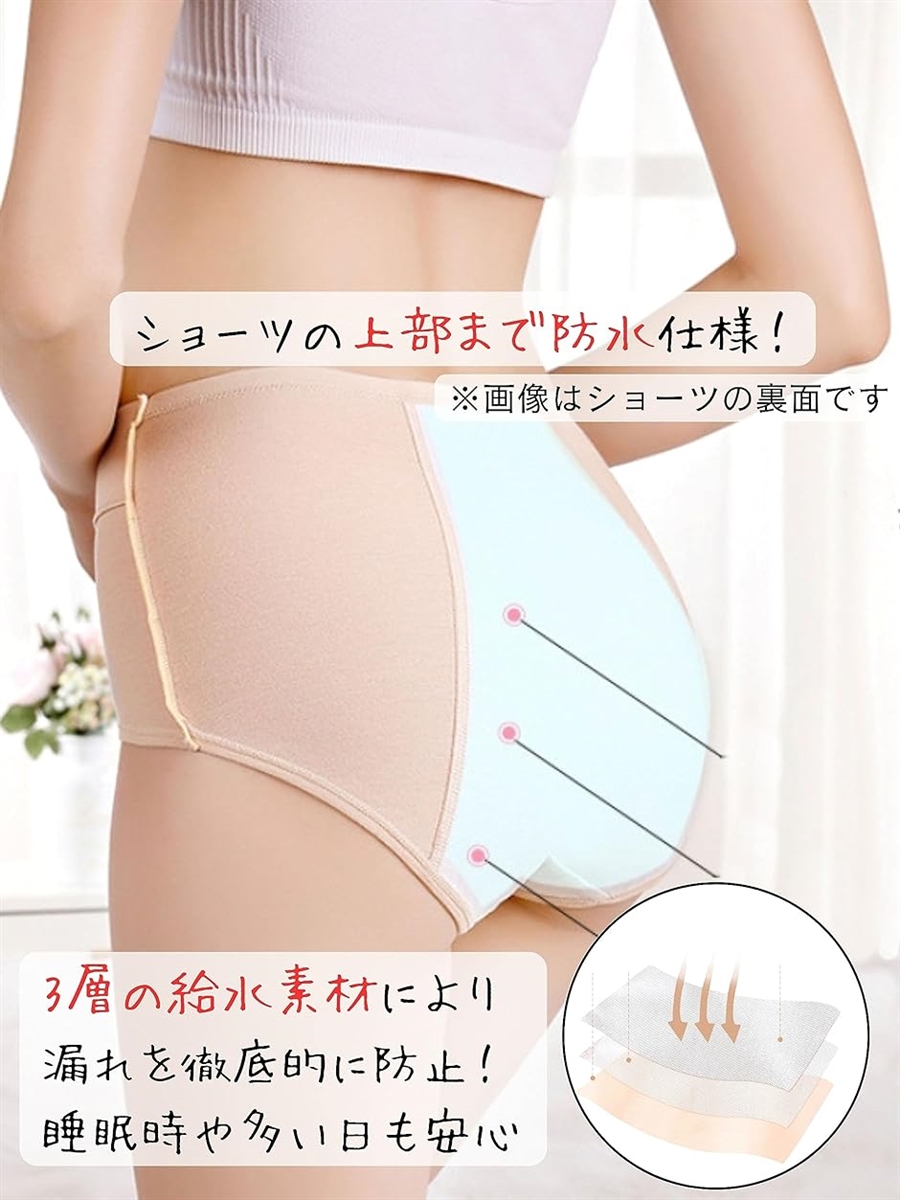 サニタリーショーツ 生理用ショーツ 吸水ショーツ 防水 3枚セット