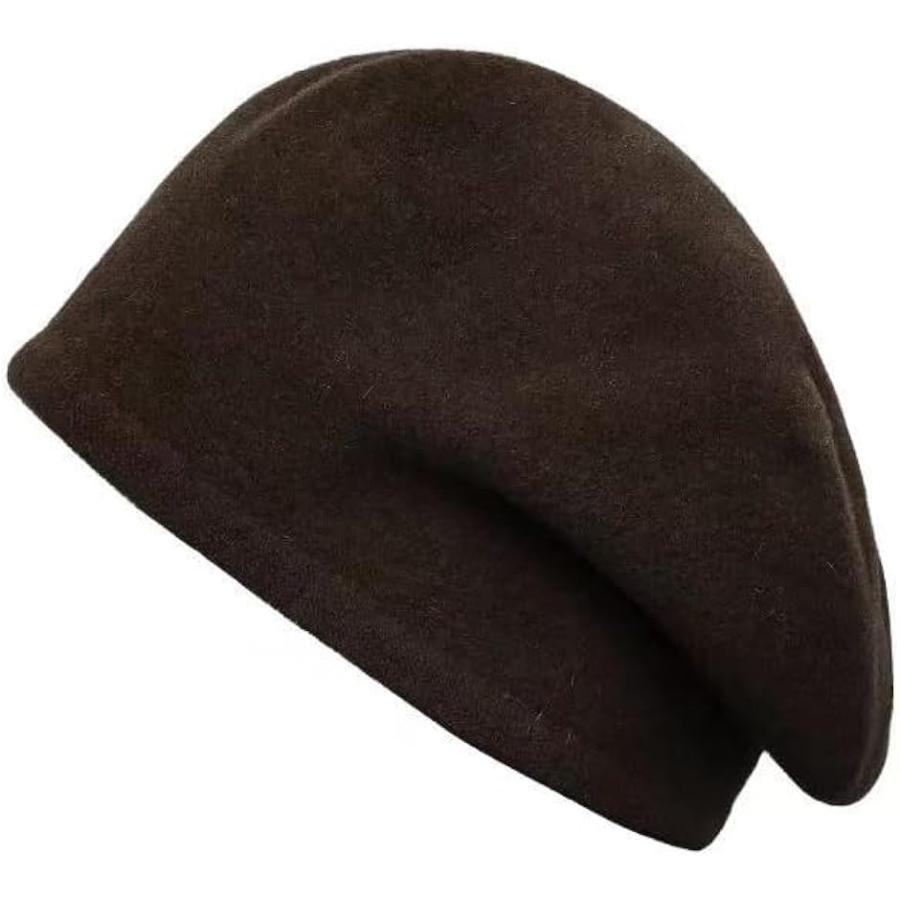 母の日 ウール帽子 ベレー帽 ビーニー 形を変えられる 3WAY帽子 ウール100％ 男女兼用 ハット MDM( ブラウン,  58.0 cm)｜horikku