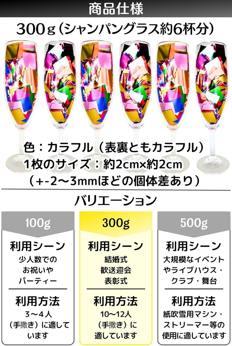紙吹雪 キラキラ コンフェッティ 大容量 業務用 舞台 ライブ イベント