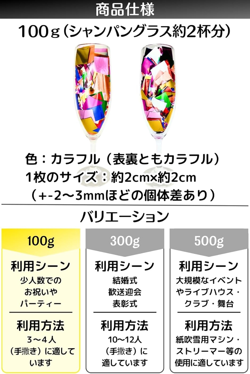 紙吹雪 キラキラ コンフェッティ 大容量 業務用 舞台 ライブ イベント