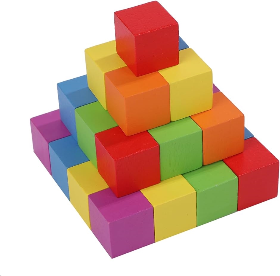 ブロック 30個セット 木製 積み木 玩具 算数 図形 立方体 おもちゃ カラフル 3ｃｍx3ｃｍ( カラフル　3ｃｍx3ｃｍ)