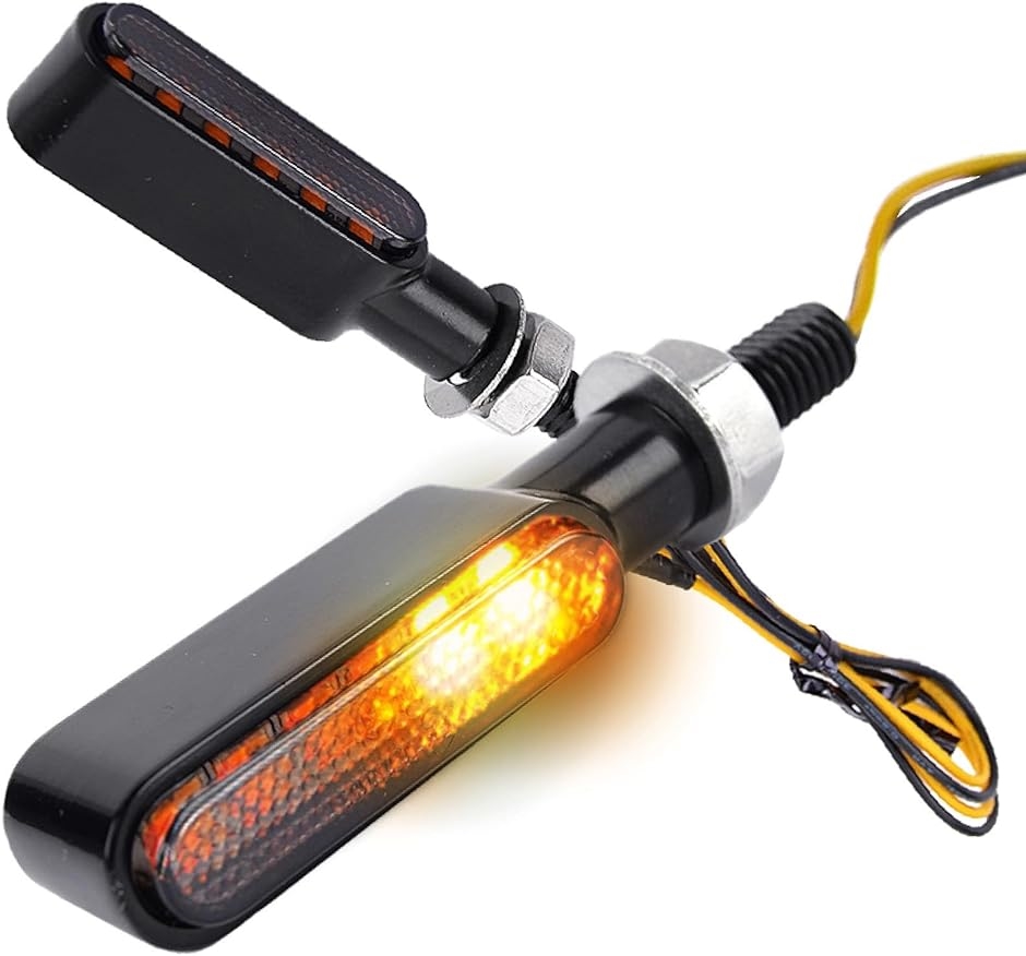 バイク ウィンカー 汎用 LED シーケンシャル ミニ 小型 流れる 2個セット( ブラック)｜horikku