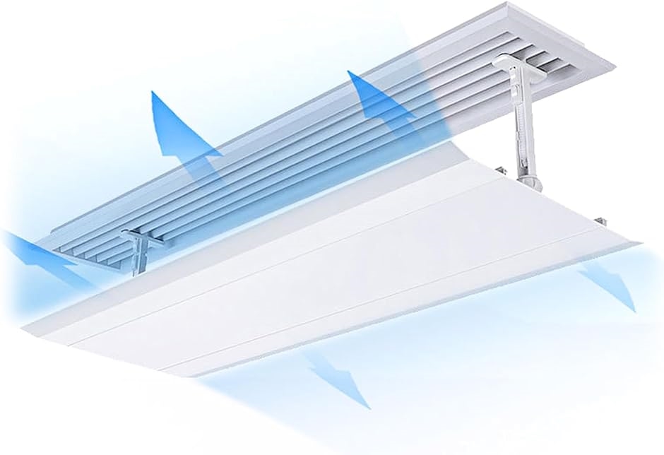 エアコン風よけカバー 風向き調整可能 冷房 暖房 多機種適用 直撃風防止 夏 冬 風よけ板 エアコンルーバー MDM( 矩形/20x60cm)