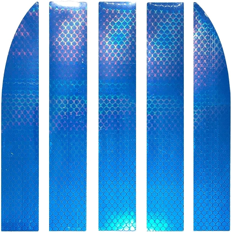 反射 ステッカー シール テープ 車 反射板 リフレクター リア バンパー フェンダー ドア 5枚セット 青( ブルー)｜horikku